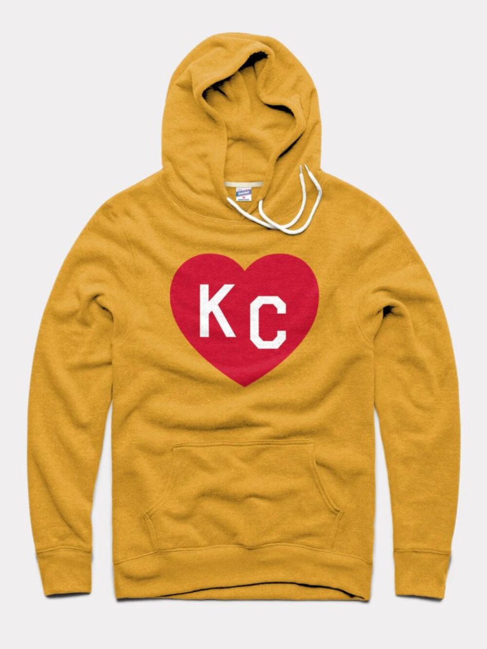 Charlie Hustle Gold and Red Kansas City Heart Hoodie Small Sporty Casual Comfort